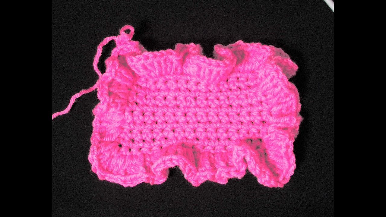 Πλεκτη Φρουφρουδενια Μπορντουρα / Crochet Ruffled Ending Tutorial (english subs)