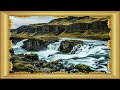 Screensaver Gold Frame TV 4K Mountain View Peaceful Screensaver
