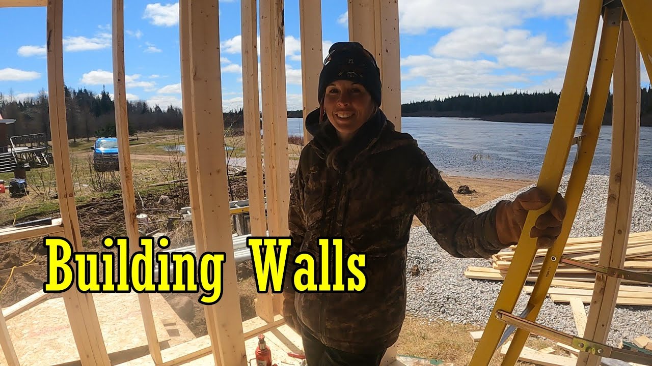 My Old Off Grid Cabin Now has WALLS (Ep 6) - YouTube