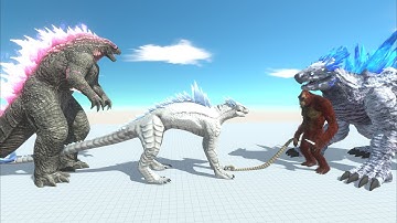 Evolved Godzilla help Shimo defeat another Shimo under controlled by Skar King