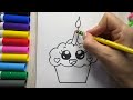 How to draw a Cute Birthday Cupcake