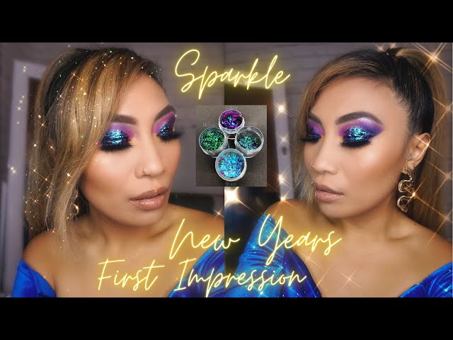 New Years Eve 2021 Makeup Tutorial/Larina Makeup Cosmetics Galaxy Pigment class=