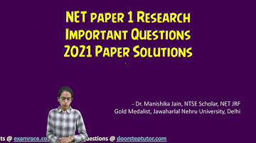 NTA NET Paper 1 - 2021 Paper Solutions - Research Aptitude | NET JRF Preparation Questions