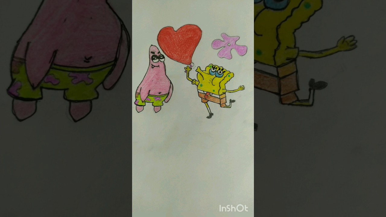 Drawing of SpongeBob& Patrick🤩,Painting is a symbol of sensual desires and a symbol of laziness