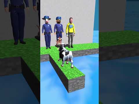 Chicken, Cow cute Vs Dog cute? Which animal can brave the river and cross the breaking bridge?