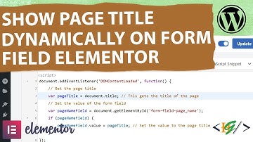 How to Dynamically Display Page Title / Name in Elementor Form Field on Page Load in WordPress