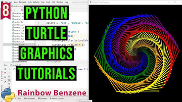 Rainbow Benzene with Python Turtle| Python Turtle Graphics Tutorial#8| Draw designs in python turtle