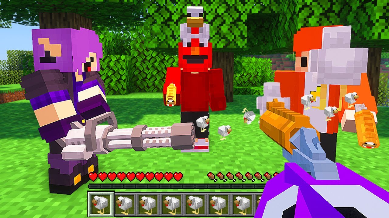 ATIREI GALINHAS NOS MEUS AMIGOS NO MINECRAFT!!!