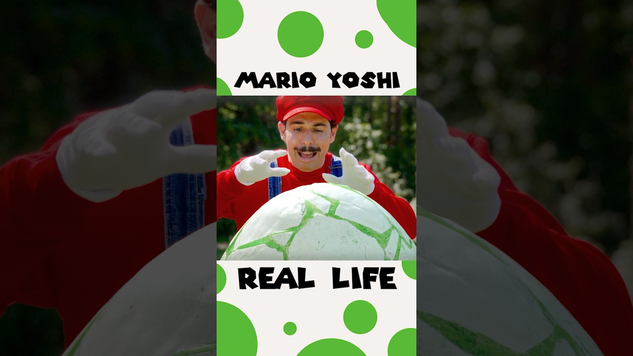 Mario Meets Yoshi for the FIRST TIME IRL 🤯🦖🍄 #Mario #Yoshi #RealLife