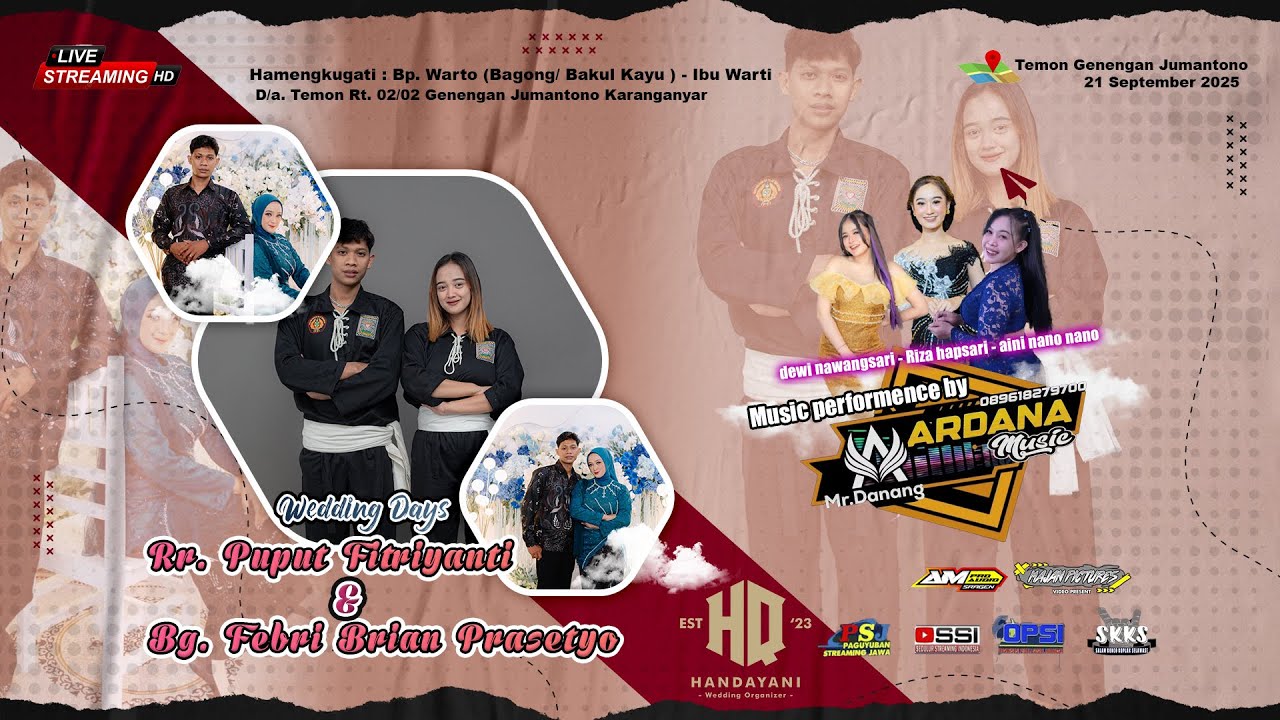 LIVE " CS ARDANA MUSIK "  - * Wedding  " Puput & Febri * - " AMPRO Audio - Temon 21/09/2025
