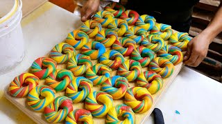 American Food - The BEST RAINBOW BAGELS In New York City! Liberty Bagels NYC
