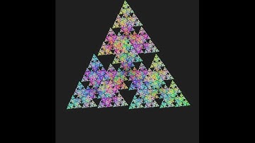 animated fractal of rotating triangles