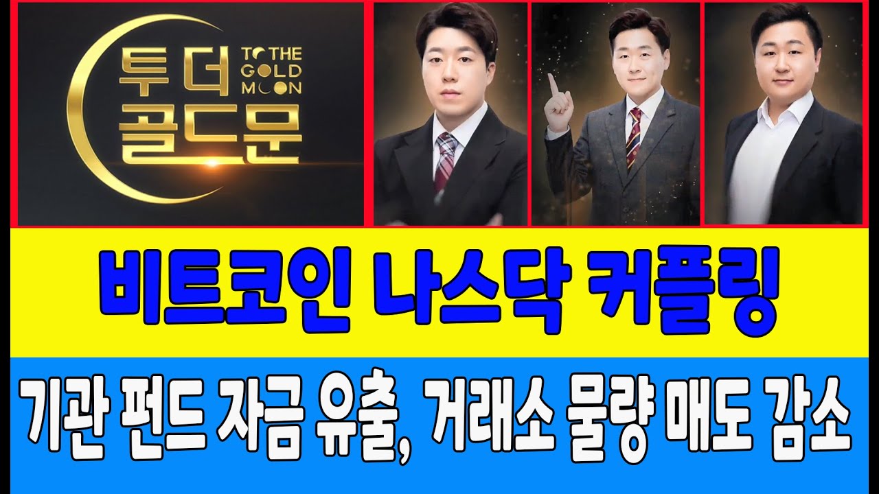 비트코인 나스닥 커플링/기관 펀드 자금 유출, 거래소 물량 매도 감소 (비트필승, 코인트레이너) - YouTube