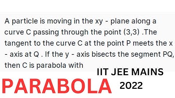 A particle is moving in the xy-plane along a curve C passing through the point (3,3). The tangent to