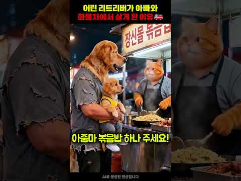 어린 리트리버가 아빠와 화물차에서 살게 된 이유 thumbnail