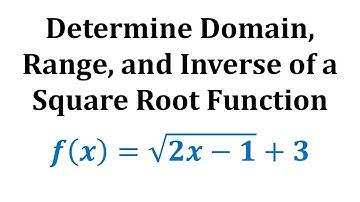 Ex: Find the Inverse of a Square Root Function with Domain and Range