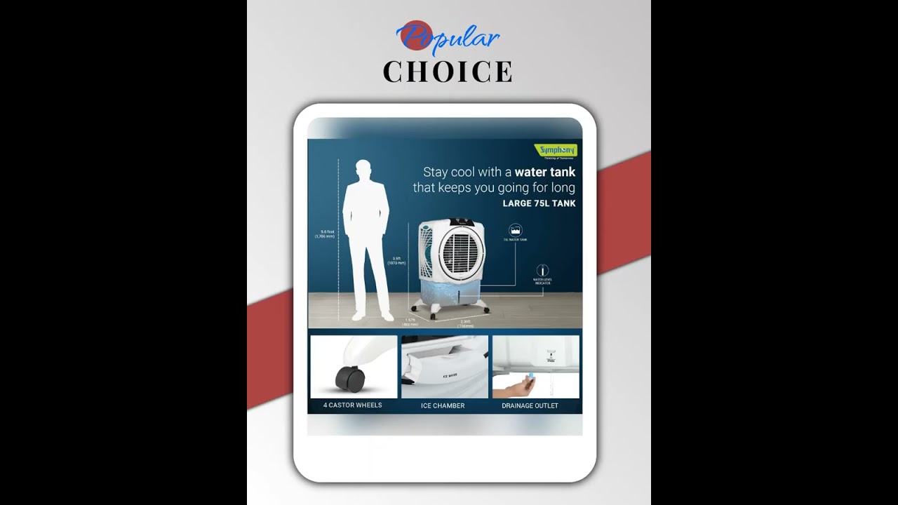 Symphony Sumo 75 XL Desert Air Cooler For Home with Honeycomb Pads, Powerful +Air Fan, i-Pure Con...