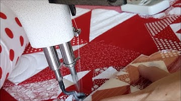 Machine Quilting Cross-Hatching in a Small Quilt Block