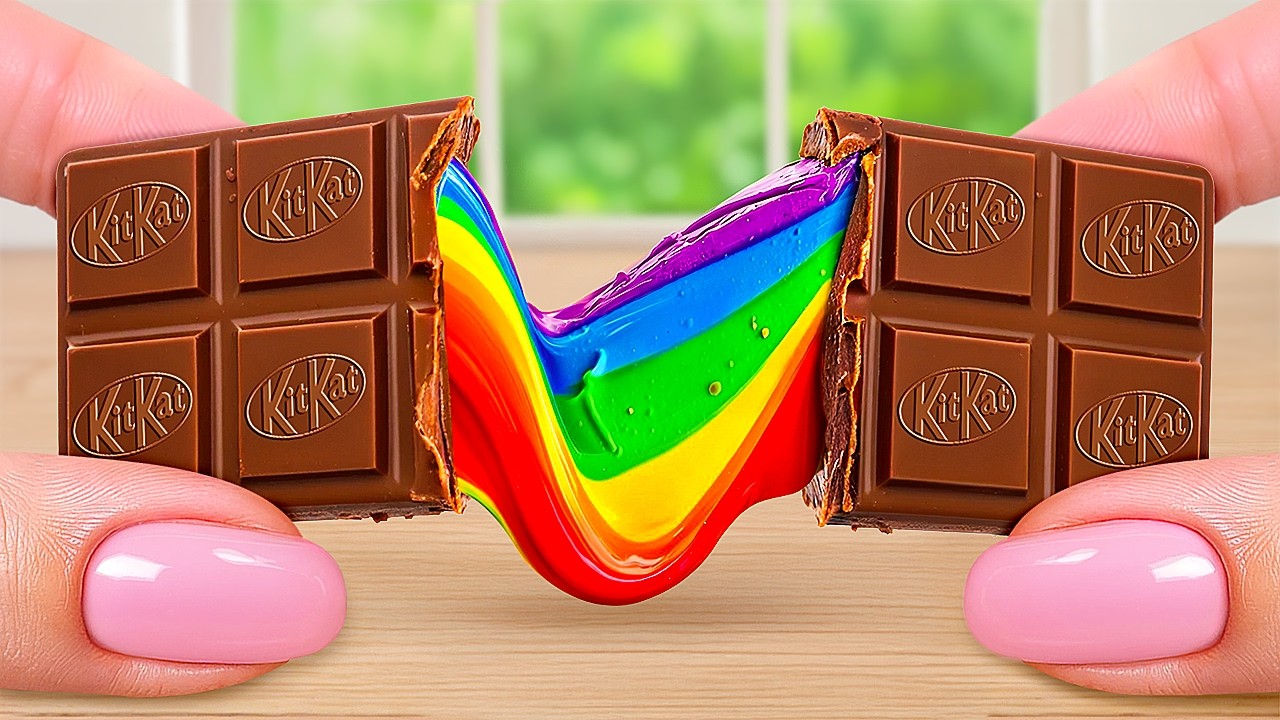 Rainbow KitKat Break Cake Chocolate Cake | Satisfying Chocolate Cake