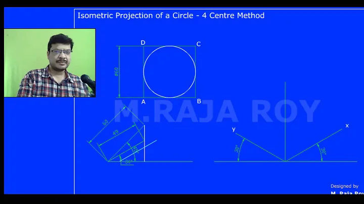 Isometric Projection of a Circle - 4 Centre Method