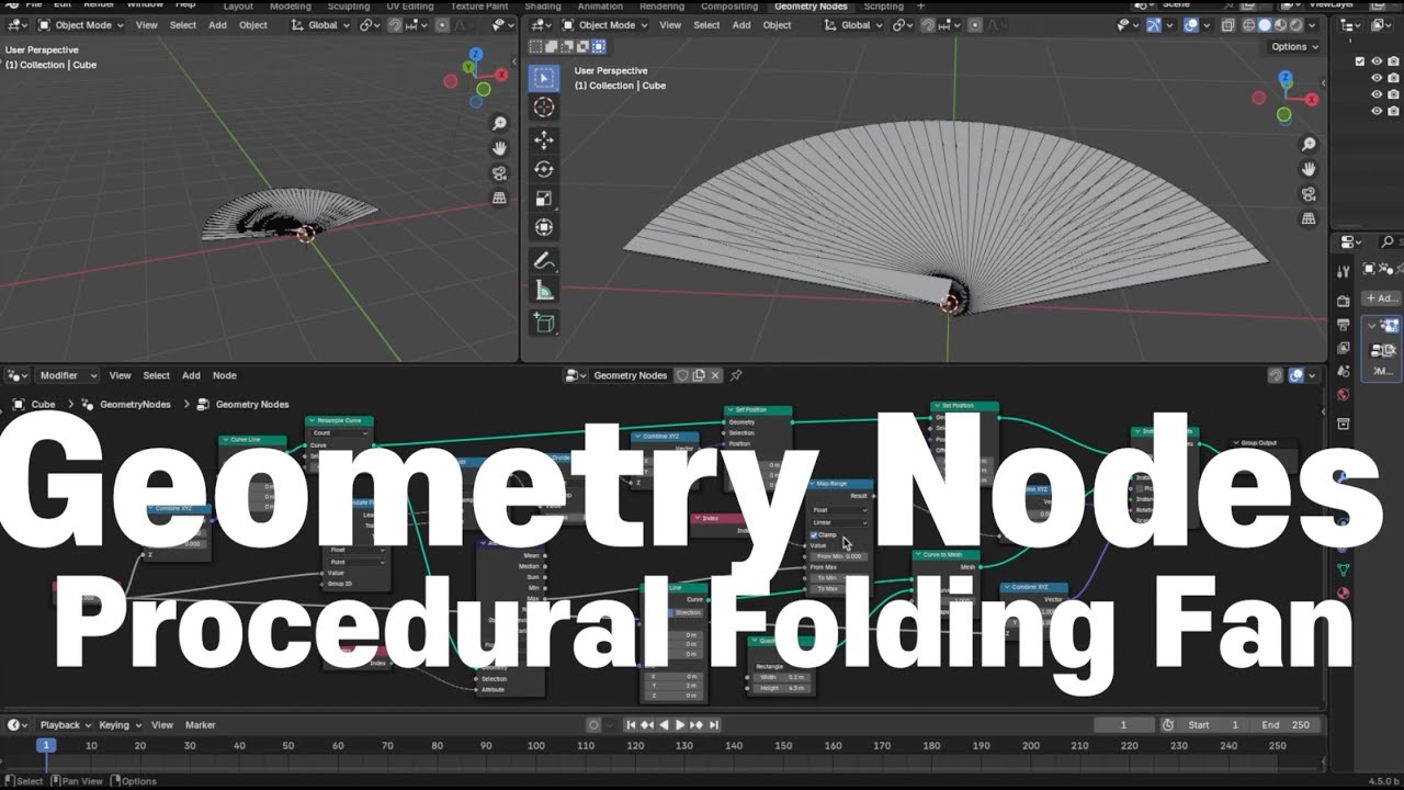 Geometry Nodes Procedural Folding Fan - YouTube