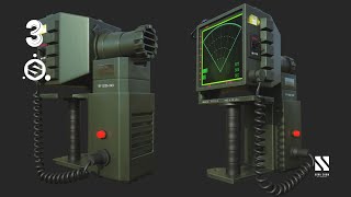 TIMELAPSE  Game Asset Alien Motion Tracker | Autodesk3dsMax/SubstancePainter