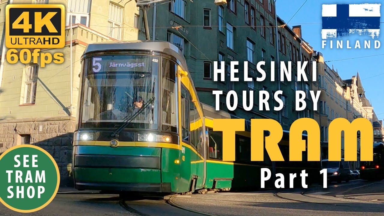 🇫🇮 HELSINKI TOURS BY TRAM - PART 1 - Virtual city tour - the capital of Finland. 4k resolution video