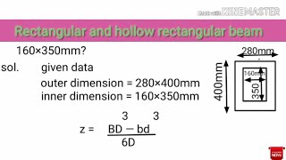 How to calculate section modulus for rectangular to hollow rectangular beam in (telugu)