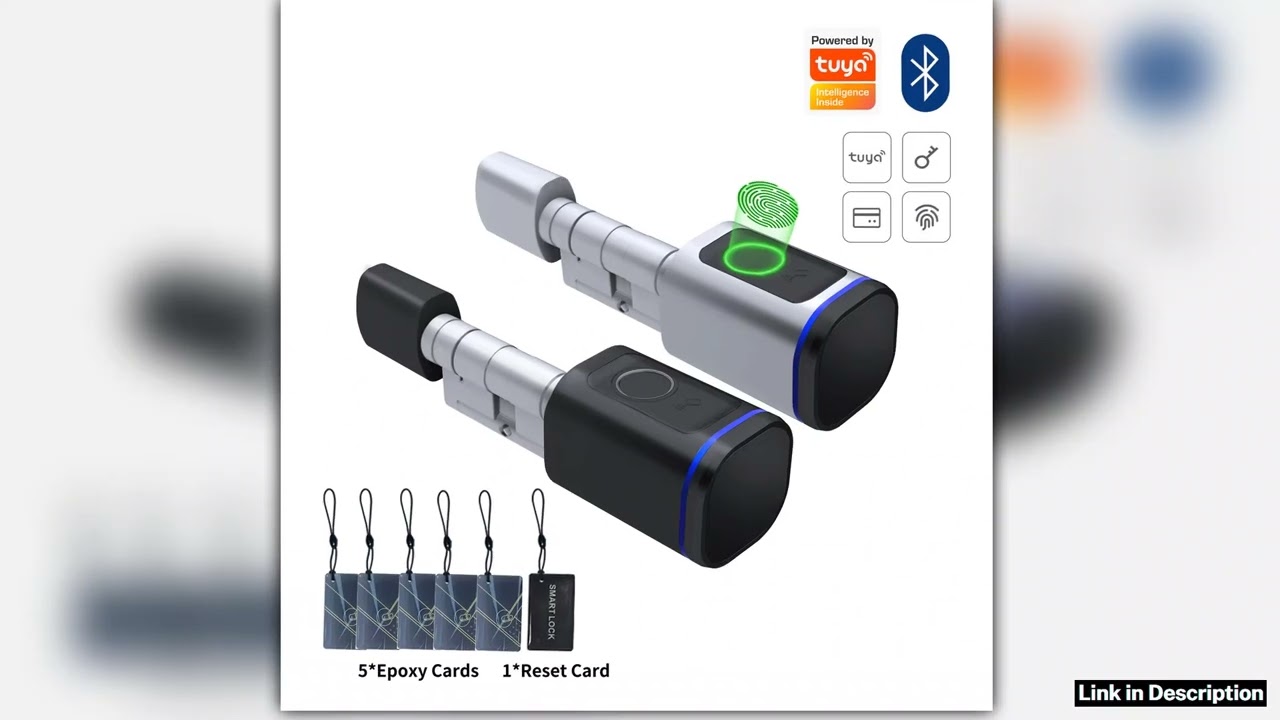 Tuya Bluetooth Smart Door Lock Biometric Fingerprint App Key 1356MHz IC Card Unlock Easy Install