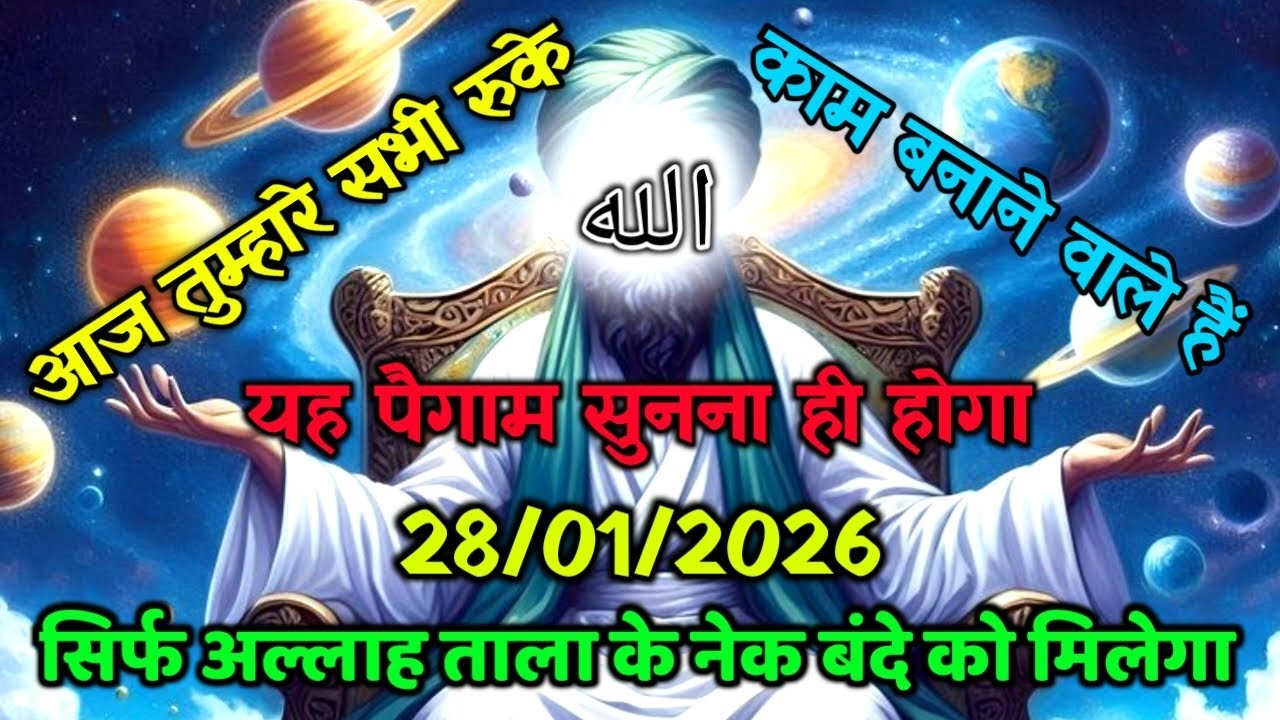 ✅28/01/2026 अल्लाह का पैगामः आज तुम्हारे सभी रुके काम बनाने वाले हैं। इसे नजरअंदाज ना करें।