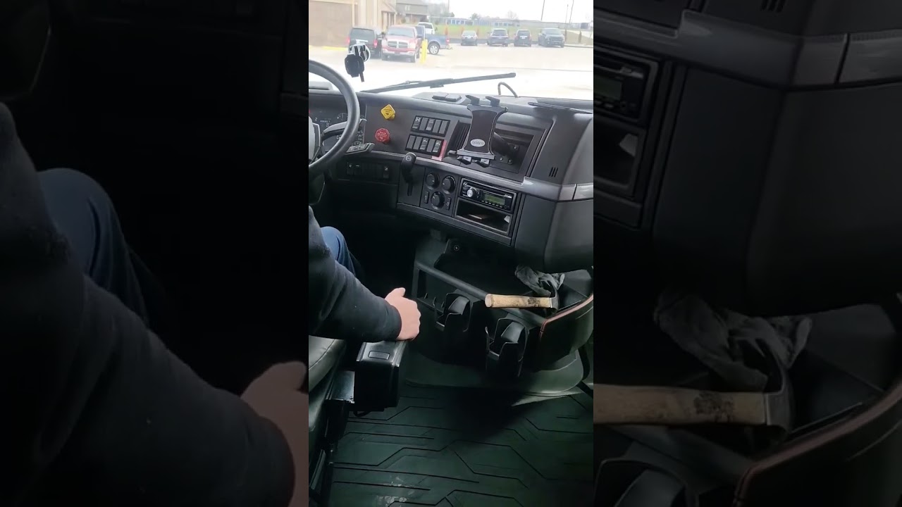 showing me the ropes to this new Volvo 760 automatic semi truck 