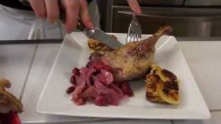 Canards du Lac Brome - Canard en crapaudine aux canneberges et pain perdu de panetton