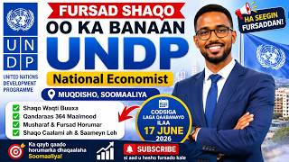 🌍 FURSAD SHAQO OO KA BANNAAN UNDP – NATIONAL ECONOMIST | MUQDISHO, SOOMAALIYA