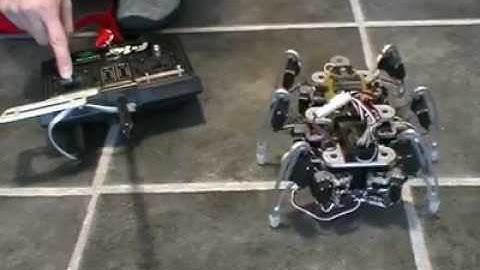 Hexapod Robot V3 - Walking Under R/C Control - micromagic systems (Higher quality)