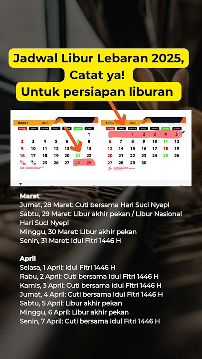 Libur Lebaran 2025, Catat ya! untuk persiapan liburan 🤭 #beritaterkini #liburlebaran