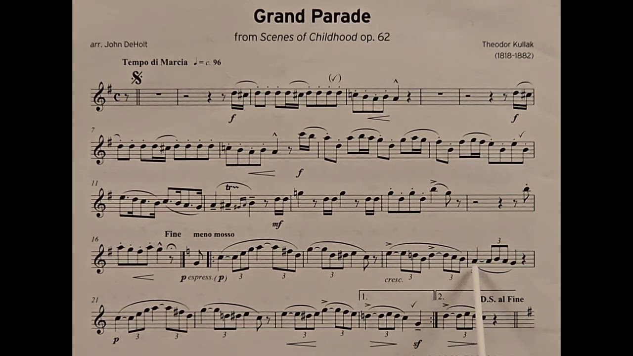 Grand Parade by Theodor Kullak piano accompaniment at rehearsal speed