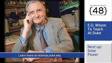 The Week at Duke {in 60 Seconds}: E.O. Wilson; Nanowires; Cancer Treatment; Iran; HackDuke Winners
