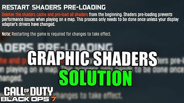 COD BLACK OPS 7 HOW TO REINSTALL GRAPHIC SHADERS - Call of Duty BO7 Restart Shaders Preloading
