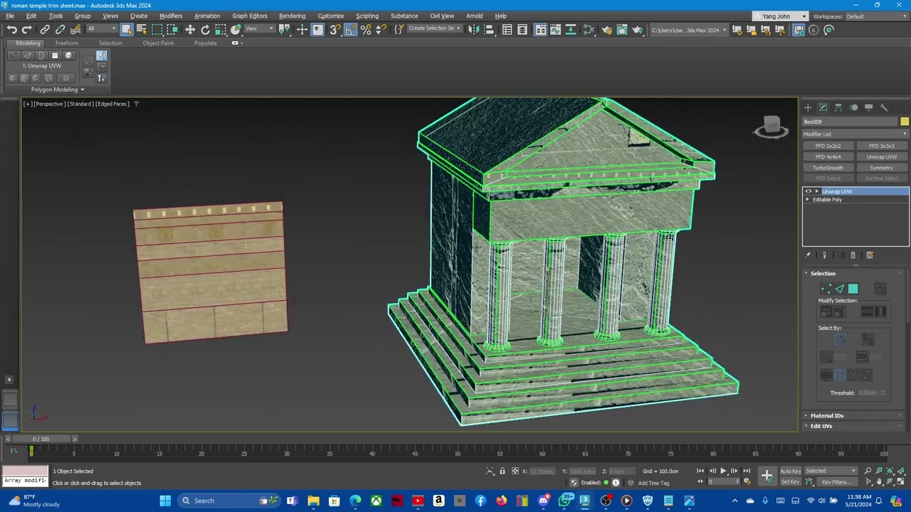 3dsMax Roman Temple Trim Sheets attempt