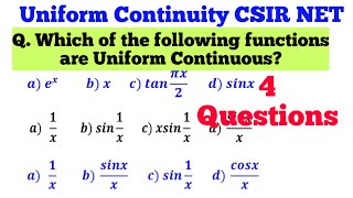 Uniform Continuity|Uniform Continuity csir net|Uniform continuity Results|Rahul Mapari real analysis