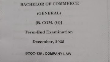BCOC 135 COMPANY LAW IGNOU TEE DEC2025 B.COM ENGLISH MEDIUM QUESTION PAPER 