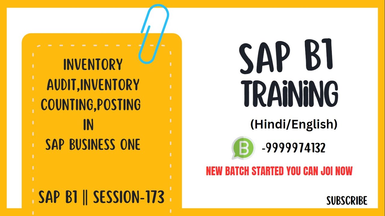 Inventory Audit,Inventory Counting,Posting in SAP Business One || S-174