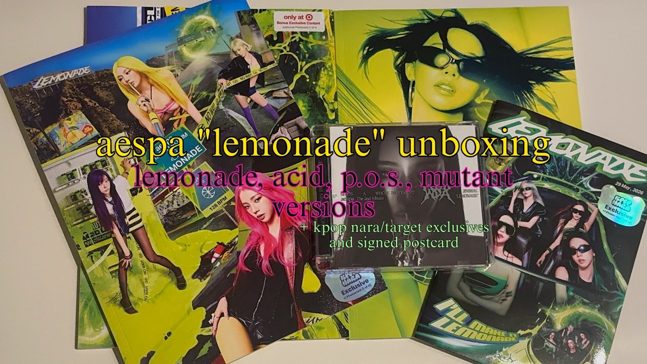 aespa “lemonade” unboxing ✧ us exclusive/signed lemonade, acid