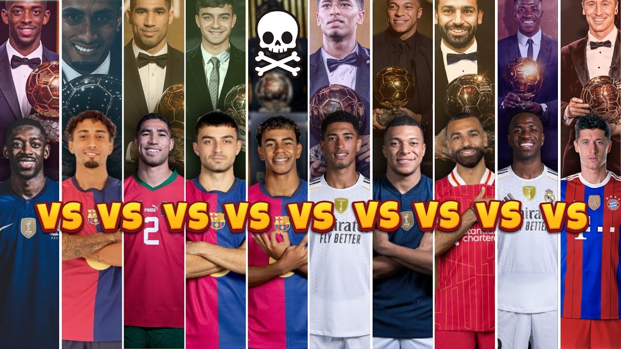 Comparison: Yamal vs Raphinha vs Hakimi vs Pedri vs Dembélé vs Bellingham vs Mbappé vs Salah...
