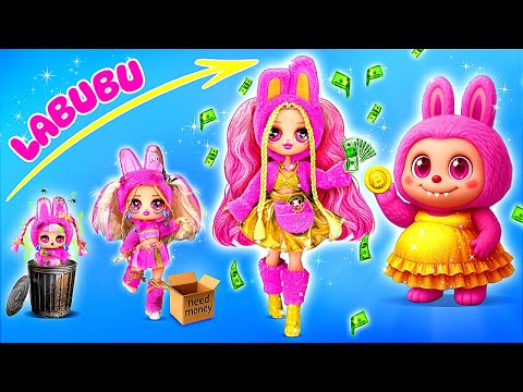 Labubu Grows Up From Broke to Rich! LOL OMG Doll Creation