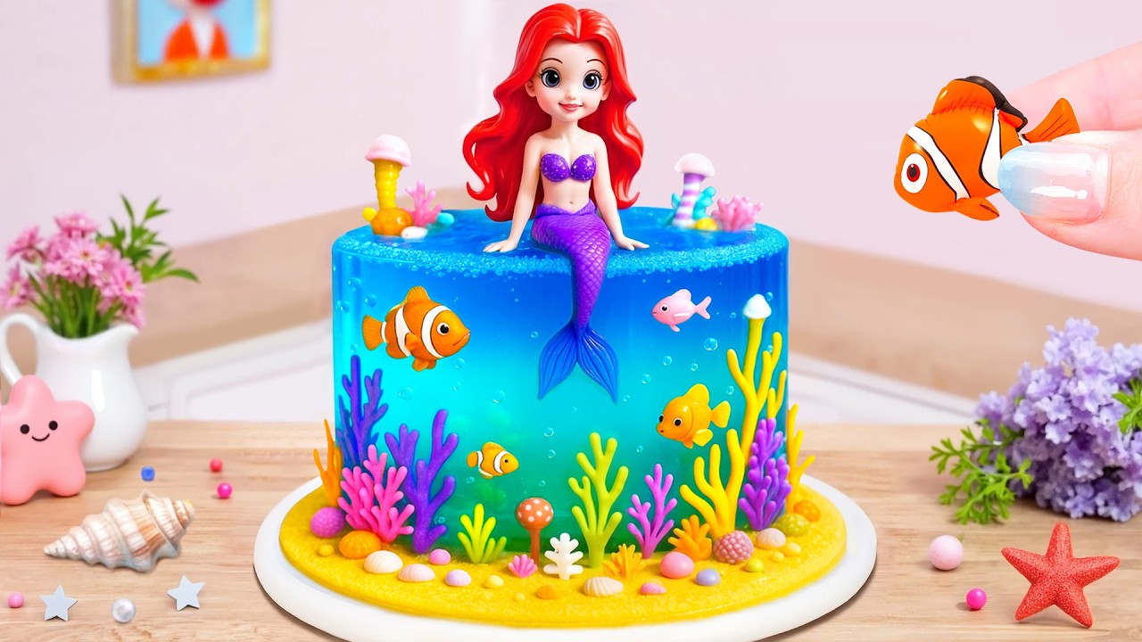 Beautiful Sparkling Mermaid Jelly Cake ✨🌈 Best Of Miniature Princess Jelly Cake Ideas 💗Mini Sugar
