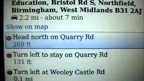 Blackberry App Review - Google Maps 02 - Get Directions