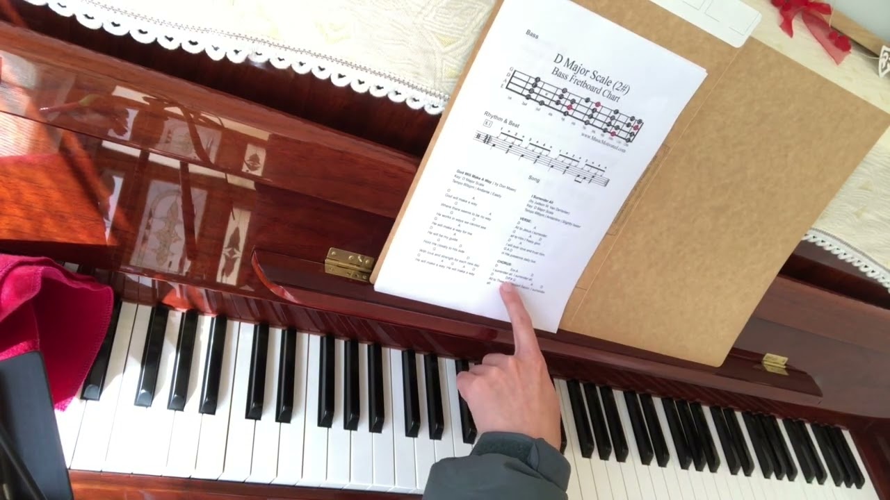 Piano Keyboard Basic Chord Practice - D Major - I Surrender All