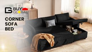 Corner Sofa Bed I Storage &amp; Reversible Chaise