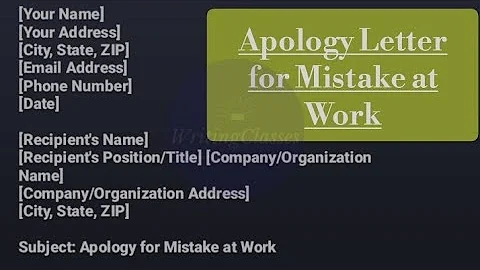 Apology Letter for Mistake at Work